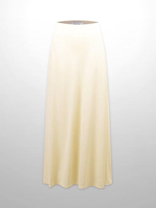 Crinkle Cotton Skirt 37"-Pale Yellow-0