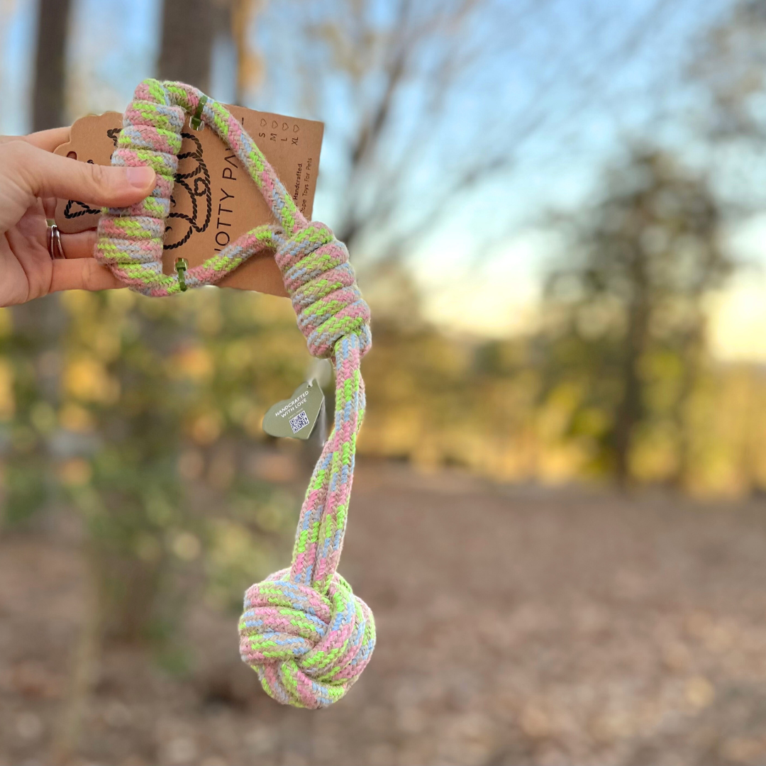 Hemp Rope Tug Dog Toy Monkey Fist-3