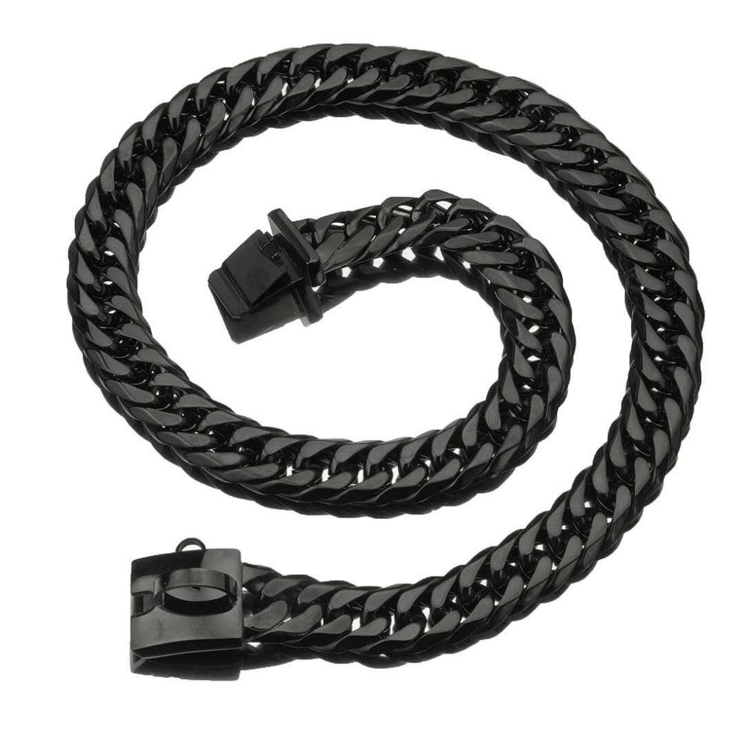 Gold Stainless Steel French Pitbully Dog Collar Leash - Stylish And Durable Pet Chain-3