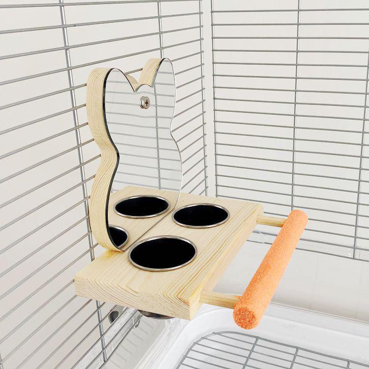 Interactive Parrot Puzzle Bird Toy With Stainless Steel Claw Stand And Mirror-0