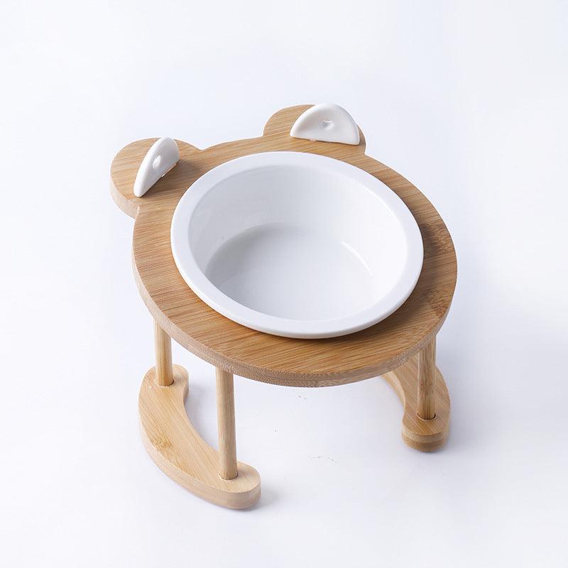 Elevatepet Ceramic Tilted Cat Bowl With Bamboo Stand-9