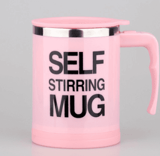 Coffee Self Stirrer Mug With Creative Handle, With Lid-3