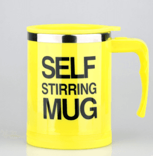 Coffee Self Stirrer Mug With Creative Handle, With Lid-4