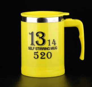 Coffee Self Stirrer Mug With Creative Handle, With Lid-10