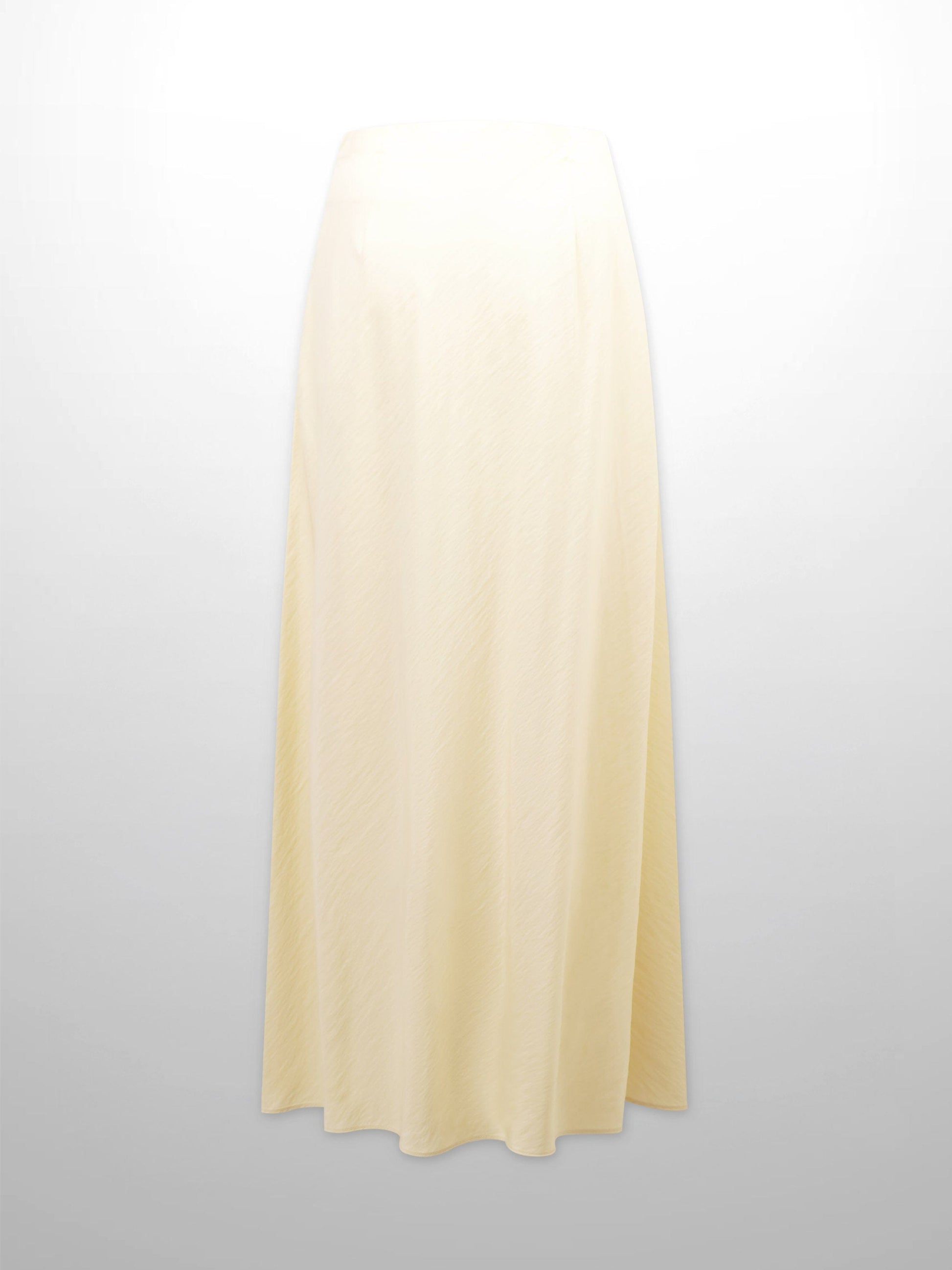 Crinkle Cotton Skirt 37"-Pale Yellow-1