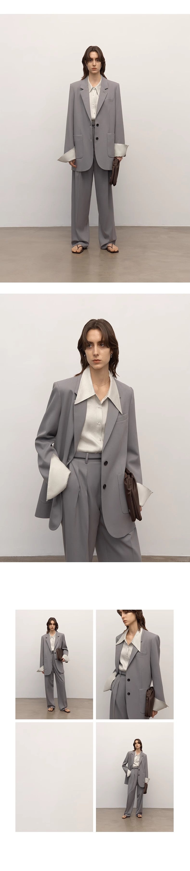 Heavy fine twill worsted wool, asymmetrical collar design, basic classic two-button suit-2