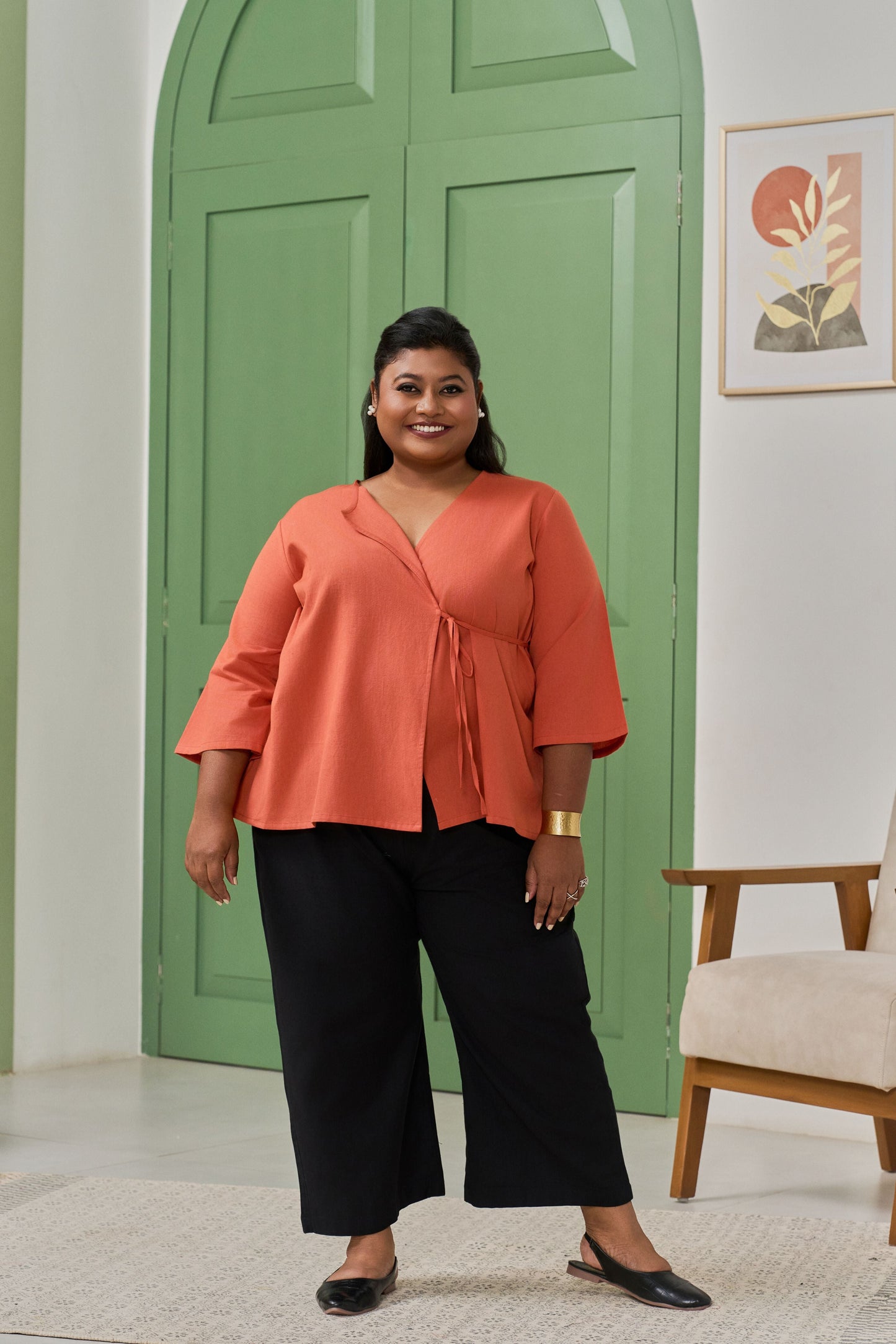 Coral Angarakha Linen Jacket – A Wardrobe Staple-1