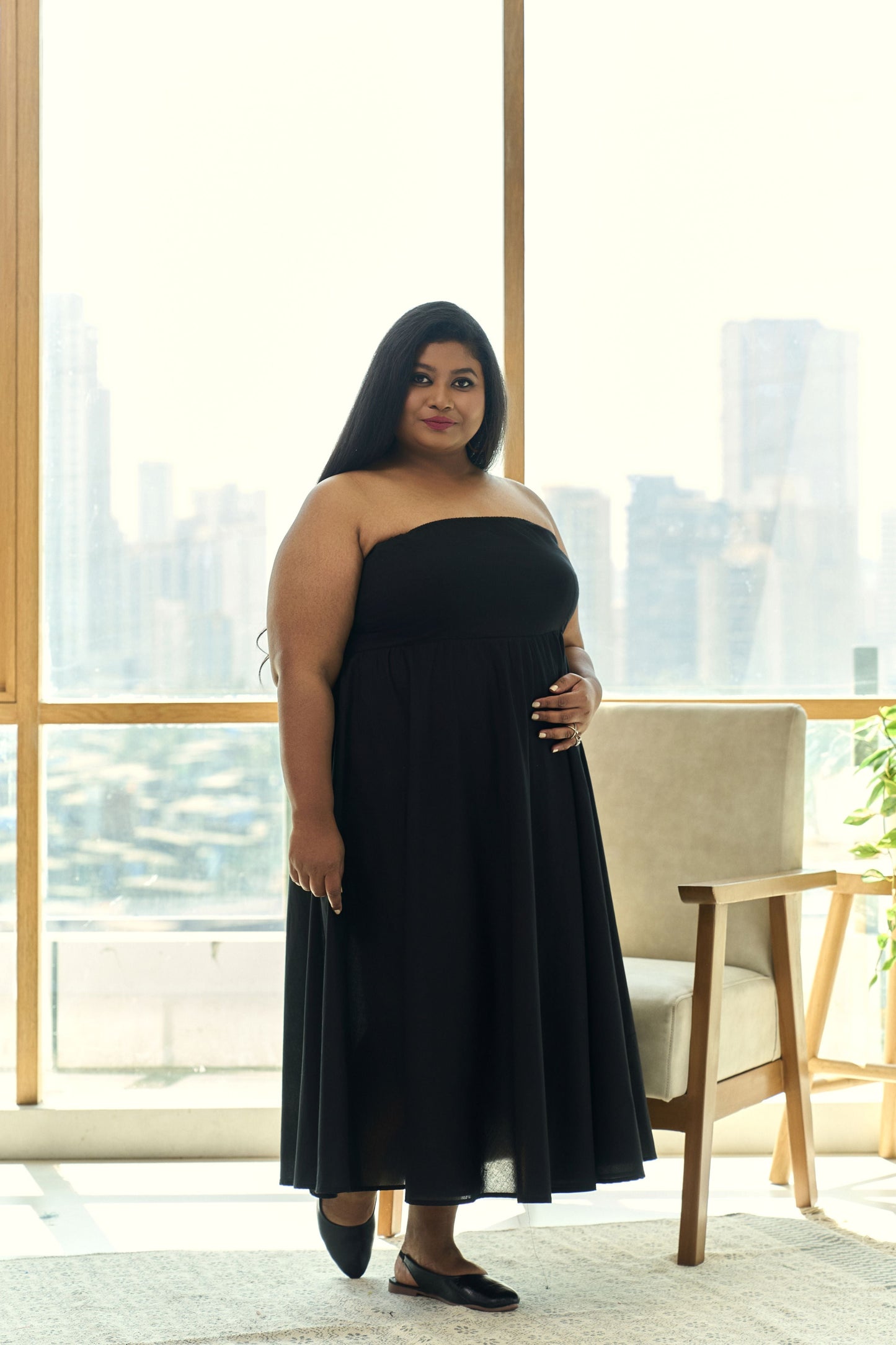 Elegant Black Tube Maxi Dress – Party & Evening Perfect-1