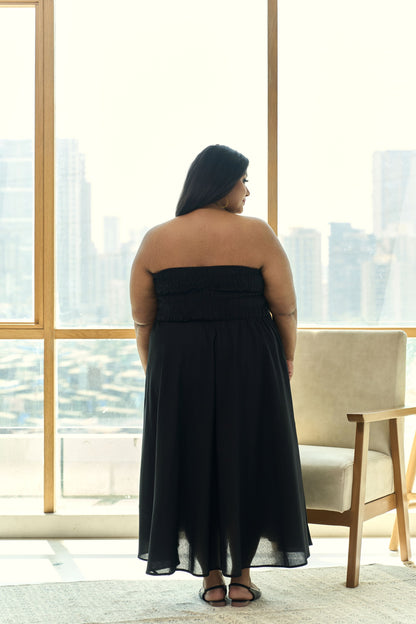 Elegant Black Tube Maxi Dress – Party & Evening Perfect-4