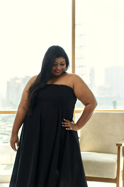 Elegant Black Tube Maxi Dress – Party & Evening Perfect-3