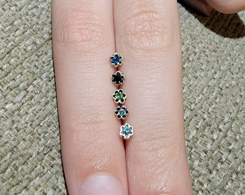 Crystal Flower Nose Bone-0