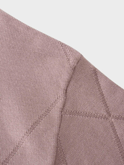 Oversized Diamond Detail Sweater-Taupe-4