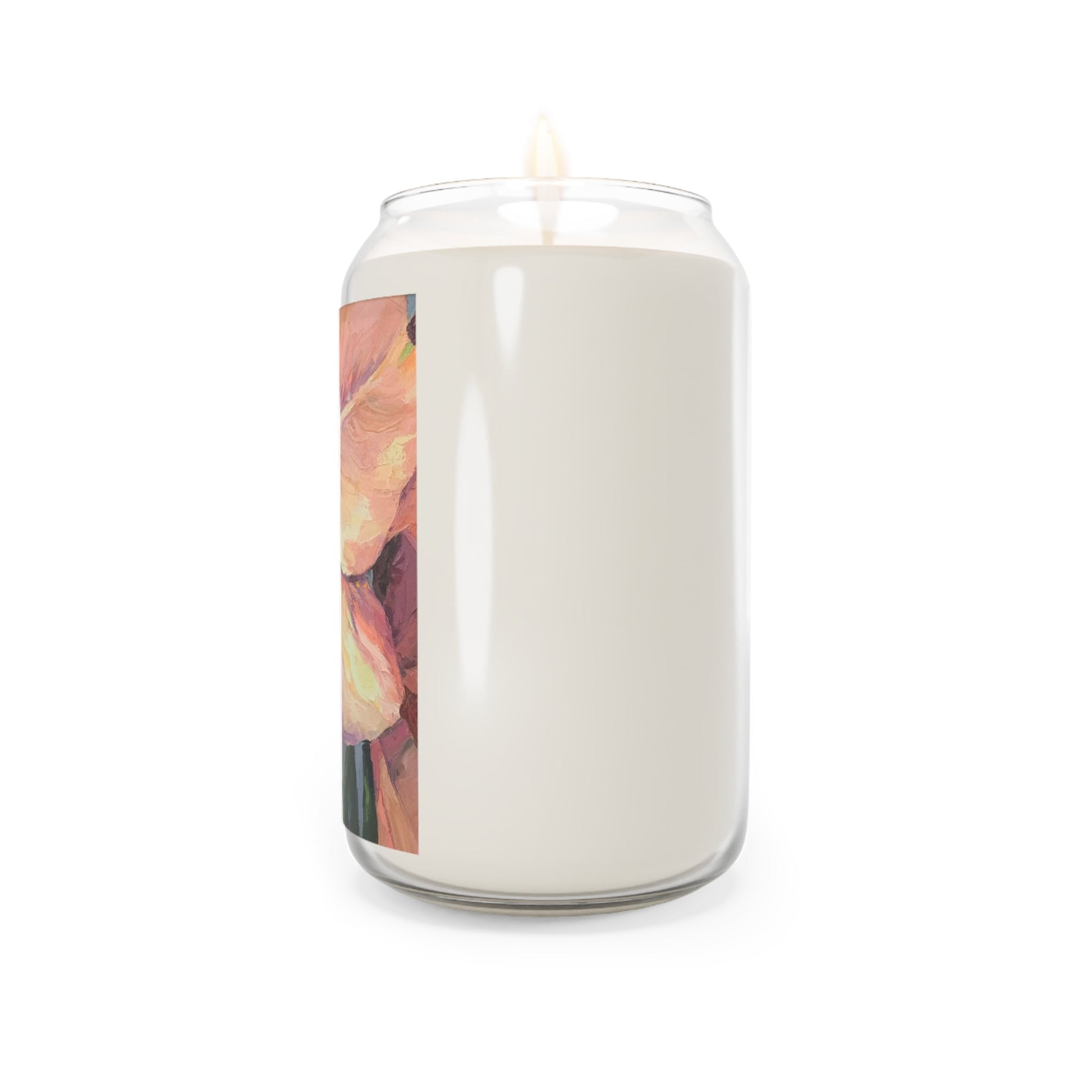 13.75oz Eco-Friendly Scented or Unscented Soy Wax Candle Jar with 'Amaryllis' Artwork by American Artist Barbara Cleary-1