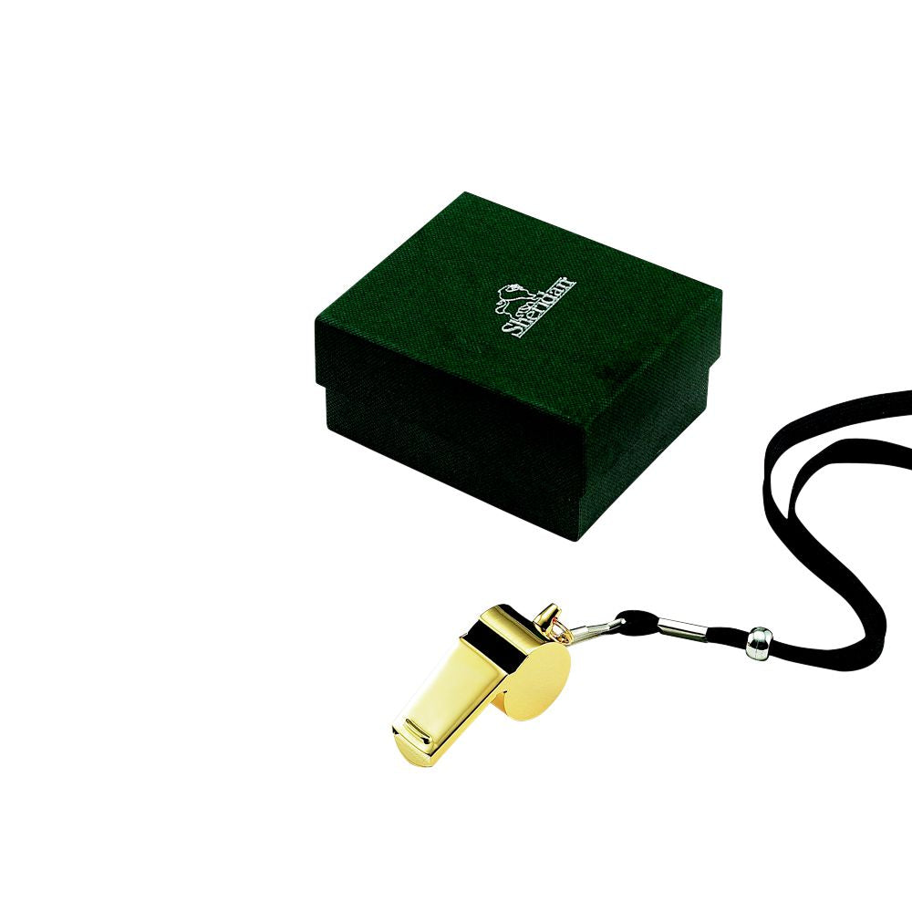 Gold-plated Coach's Whistle with Lanyard-1