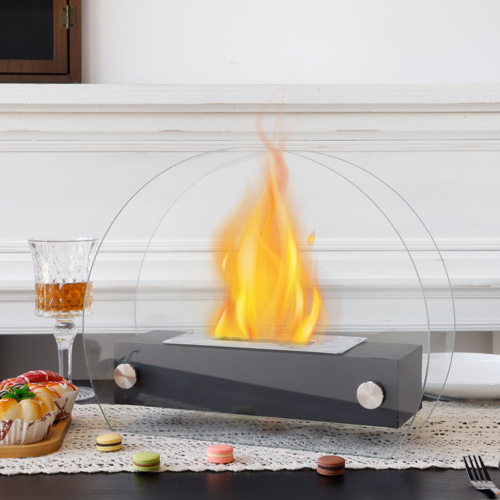 JHY Design Portable Tabletop Fire Pit 35cm – Clean-Burning Bio Ethanol, Ventless, Indoor/Outdoor-4