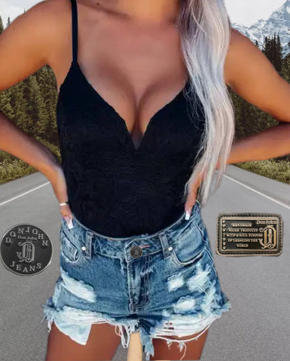 DON JOHN Jean Shorts Handmade Women's-0