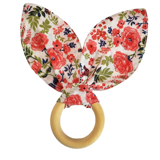 Maison Charlo | Easter Set of 4 Floral Red Rose Lilac Bunny Ears Napkin Rings | Dining Table Decor-0