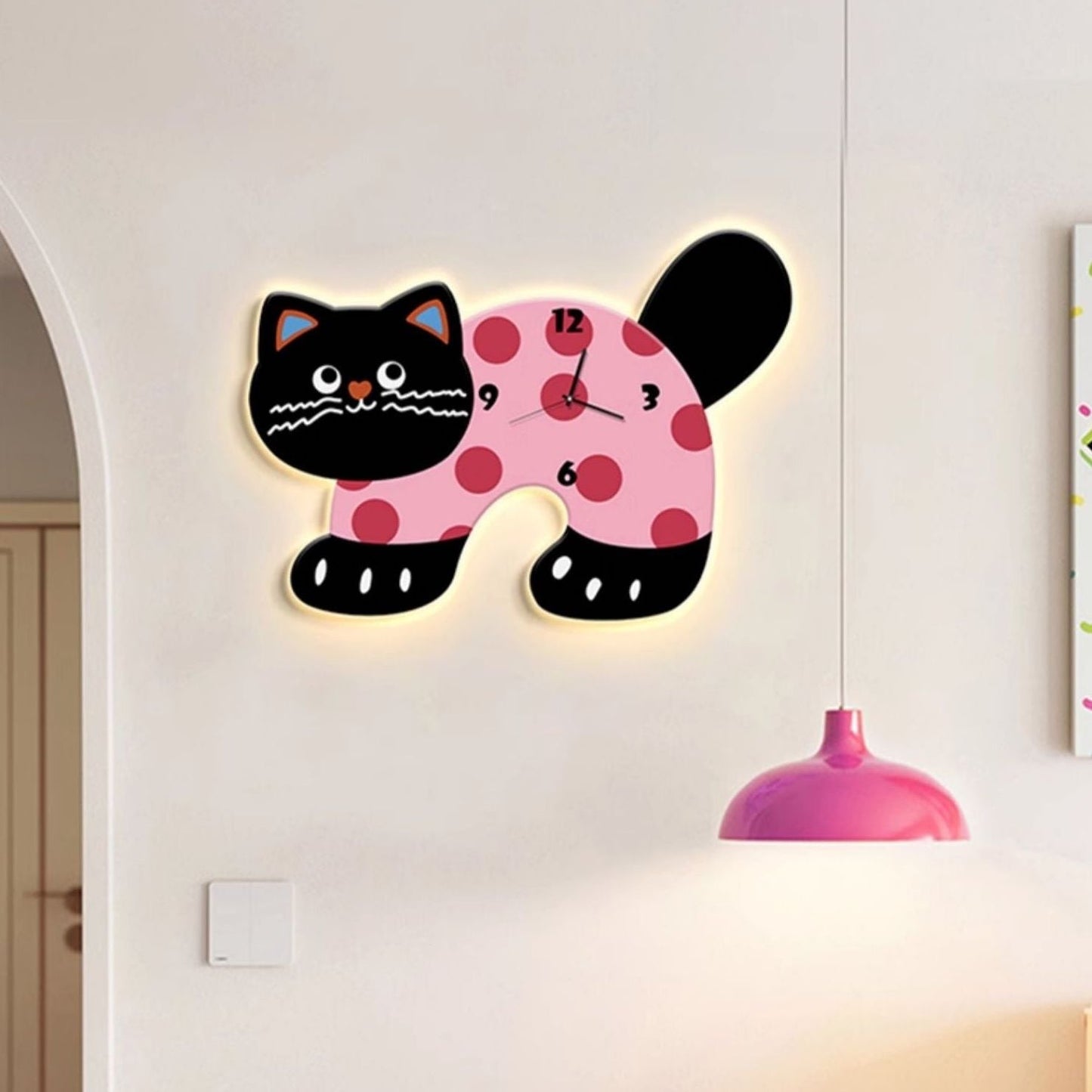 Cat Shaped Wall Clock-0