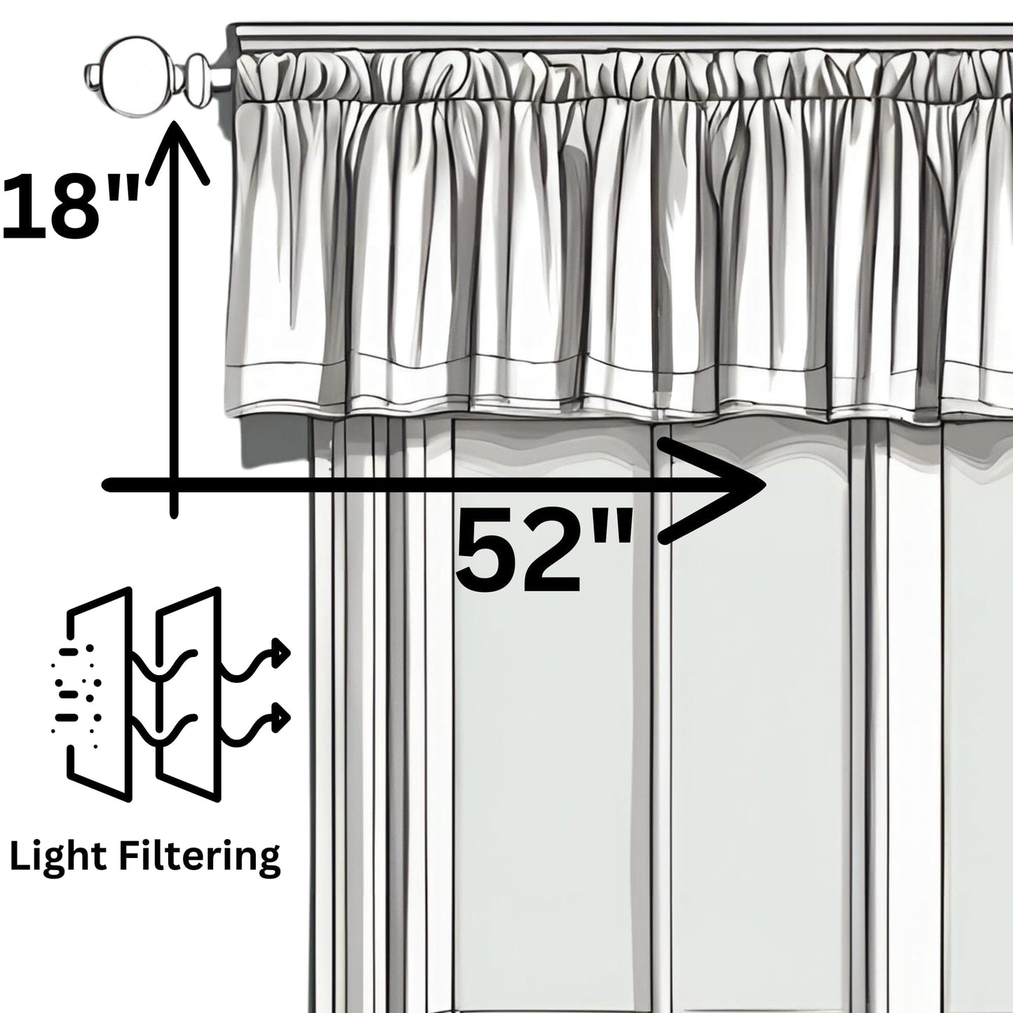 DaDa Bedding Dainty Floral Garden Pastel Roses Cottage Window Curtain Valance - 18" x 52" (3036)-2