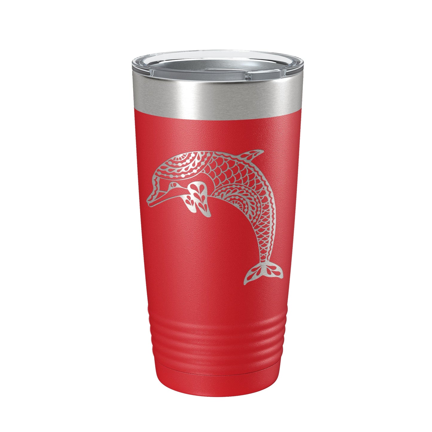 Dolphin Tumbler Zentangle Travel Mug Insulated Laser Engraved Coffee Cup 20 oz-10