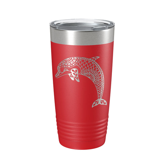 Dolphin Tumbler Zentangle Travel Mug Insulated Laser Engraved Coffee Cup 20 oz-10