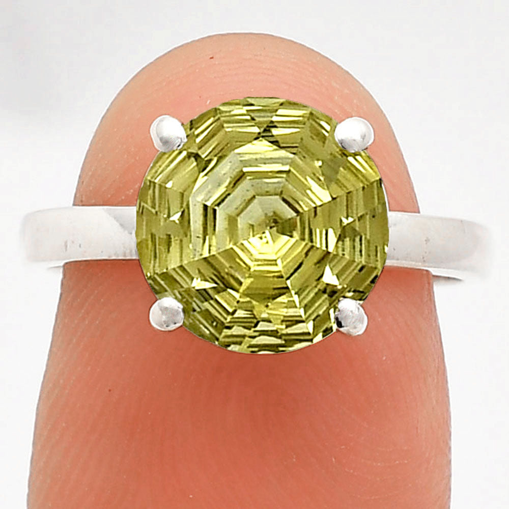 Fancy Cut Premium Natural Green Gold Ring size-7 R-1019 19-ER10233-0
