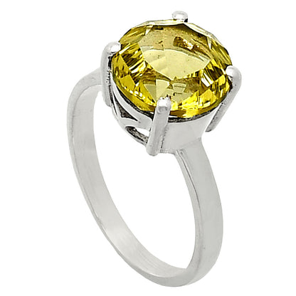 Fancy Cut Premium Natural Green Gold Ring size-7 R-1019 19-ER10233-1