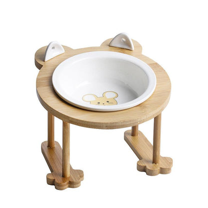 Elevatepet Ceramic Tilted Cat Bowl With Bamboo Stand-8