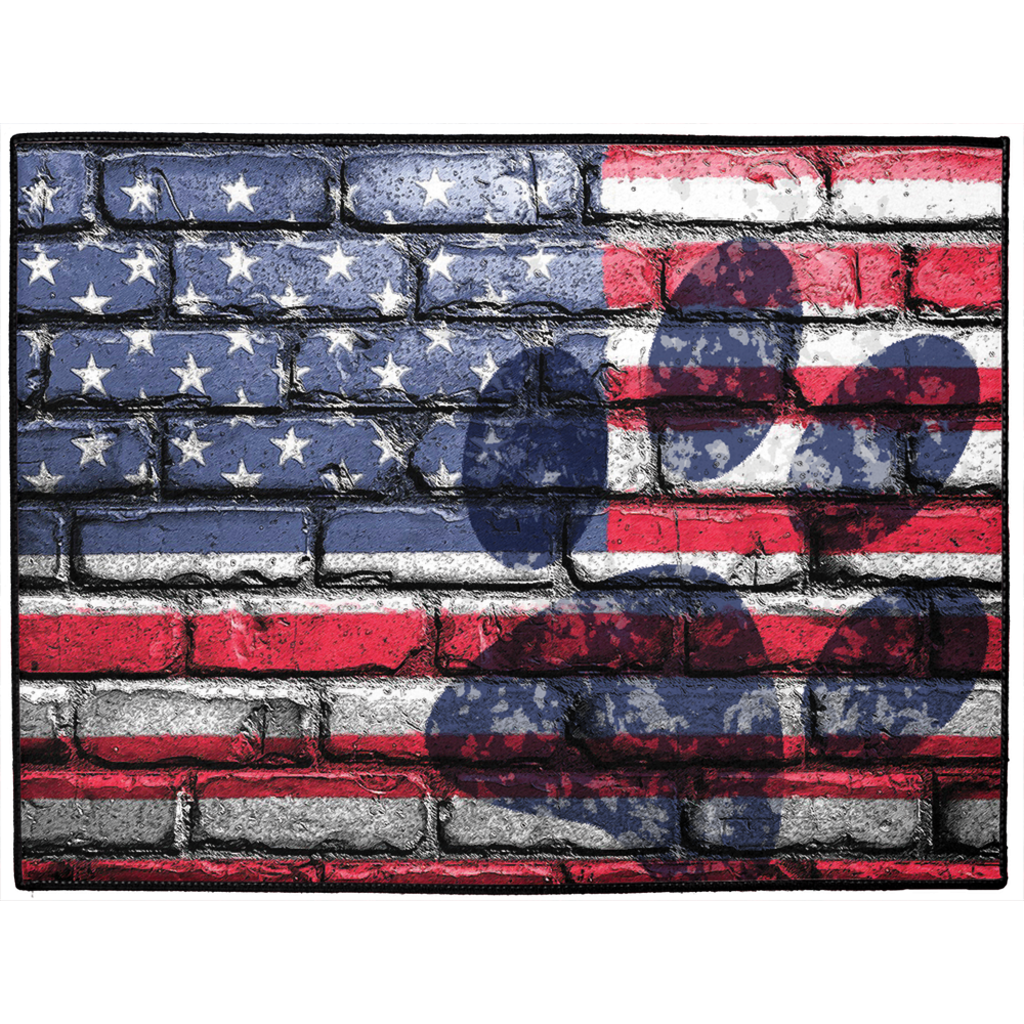 American Flag Dog Mat-0