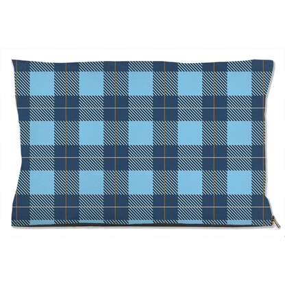 Plaid Blue Dog Bed-0