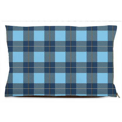 Plaid Blue Dog Bed-1
