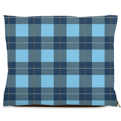 Plaid Blue Dog Bed-5