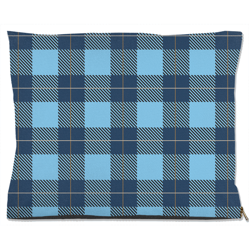 Plaid Blue Dog Bed-4
