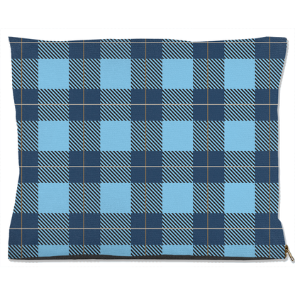 Plaid Blue Dog Bed-4