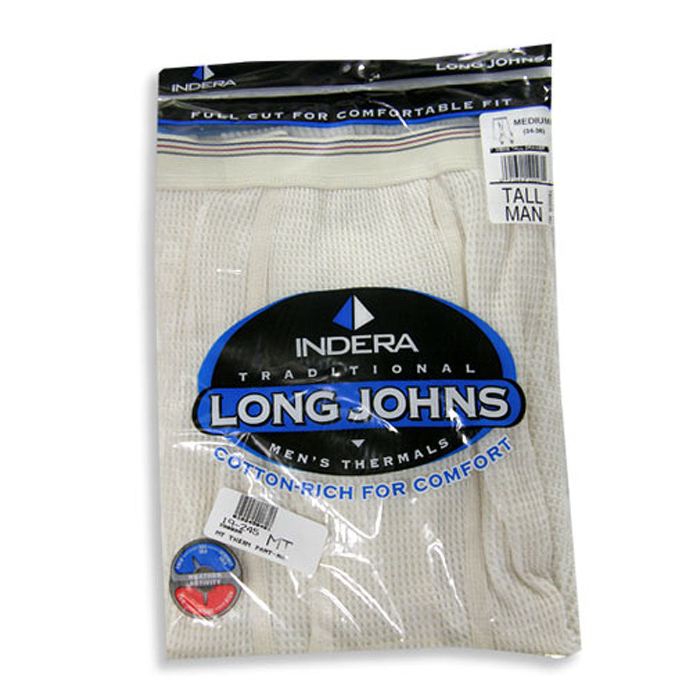 Indera Mens Big & Tall Long Sleeve Traditional Waffle Thermal Long John Pant, 19241-4