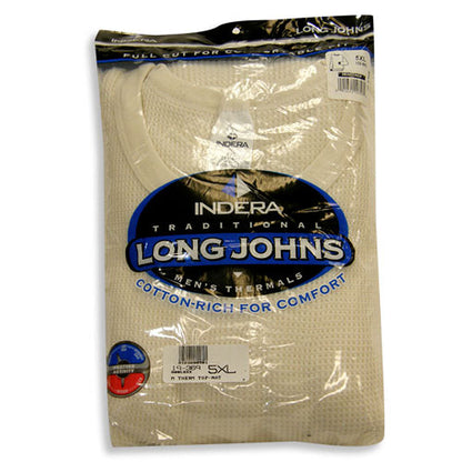 Indera Mens Big & Tall Long Sleeve Traditional Waffle Thermal Long John Top, 19244-4