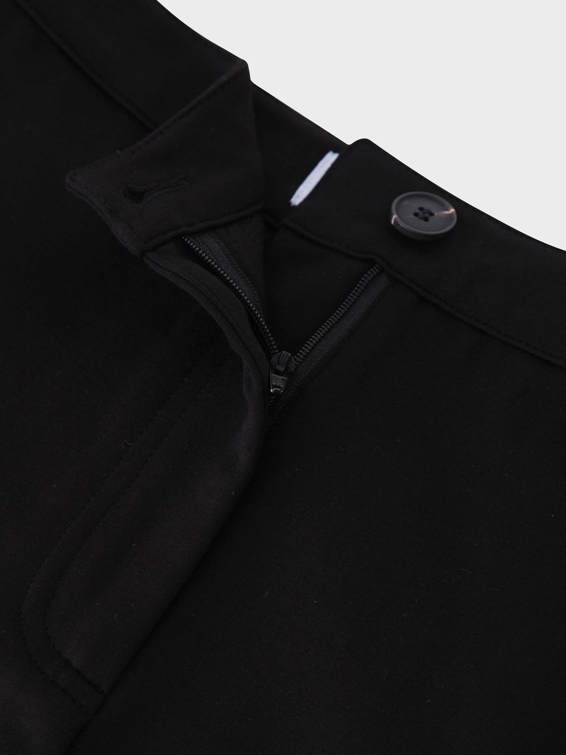 Basic Straight Ponte Skirt-Black-2