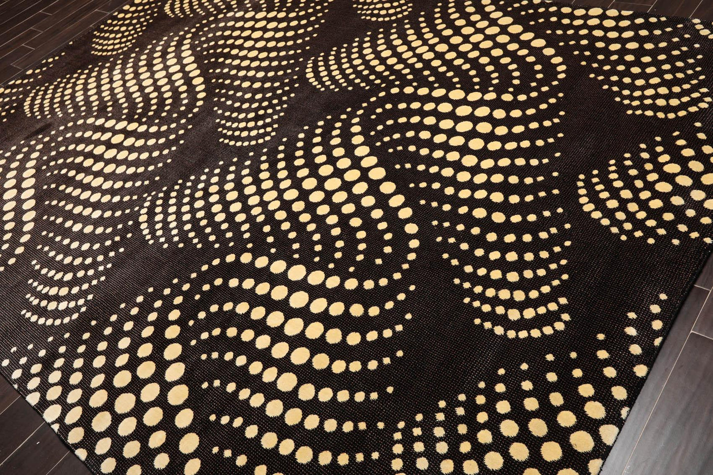 7'6" x 10'10" 100% New Zealand Wool Modern Oriental Area Rug Black-2