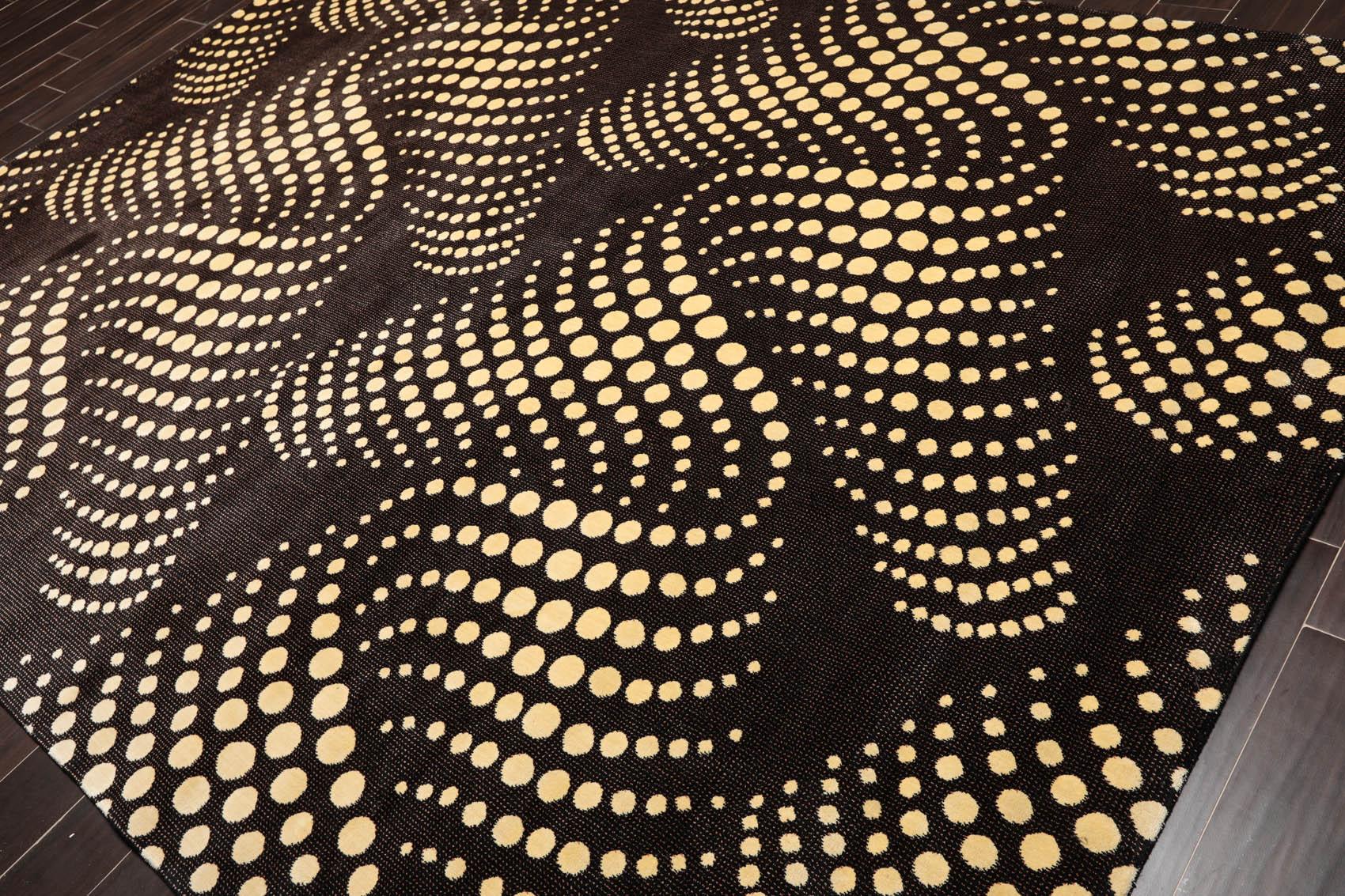 7'6" x 10'10" 100% New Zealand Wool Modern Oriental Area Rug Black-2