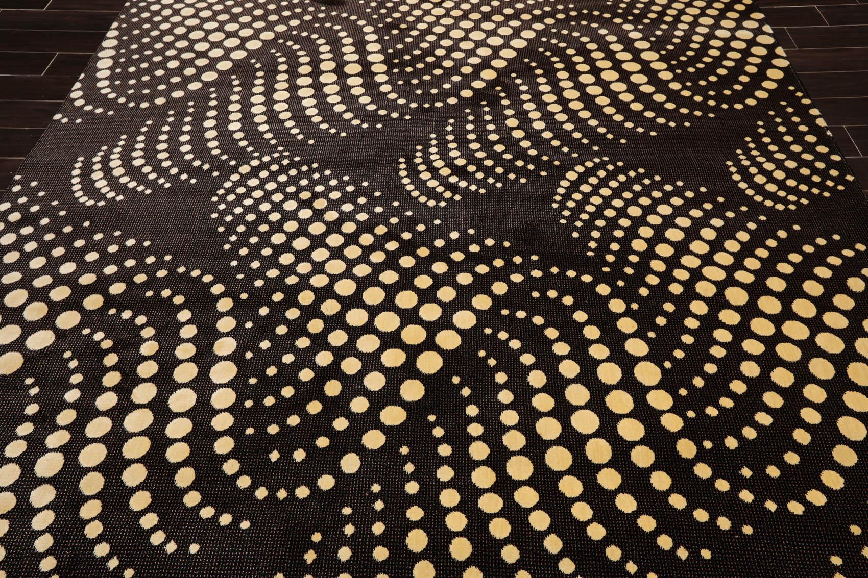 7'6" x 10'10" 100% New Zealand Wool Modern Oriental Area Rug Black-4