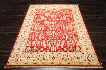 9'1" x 11'11" Hand Knotted 100% Wool Peshawar Traditional Oriental Area Rug Rust-1