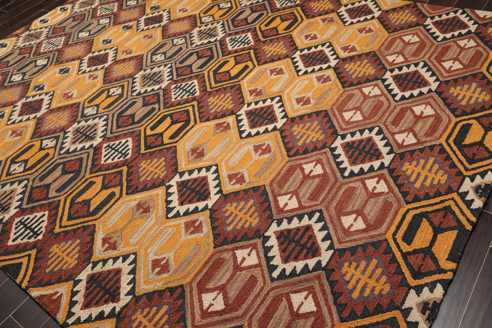 Handmade Multi Size 100% Wool Traditional Oriental Area Rug Gold-3
