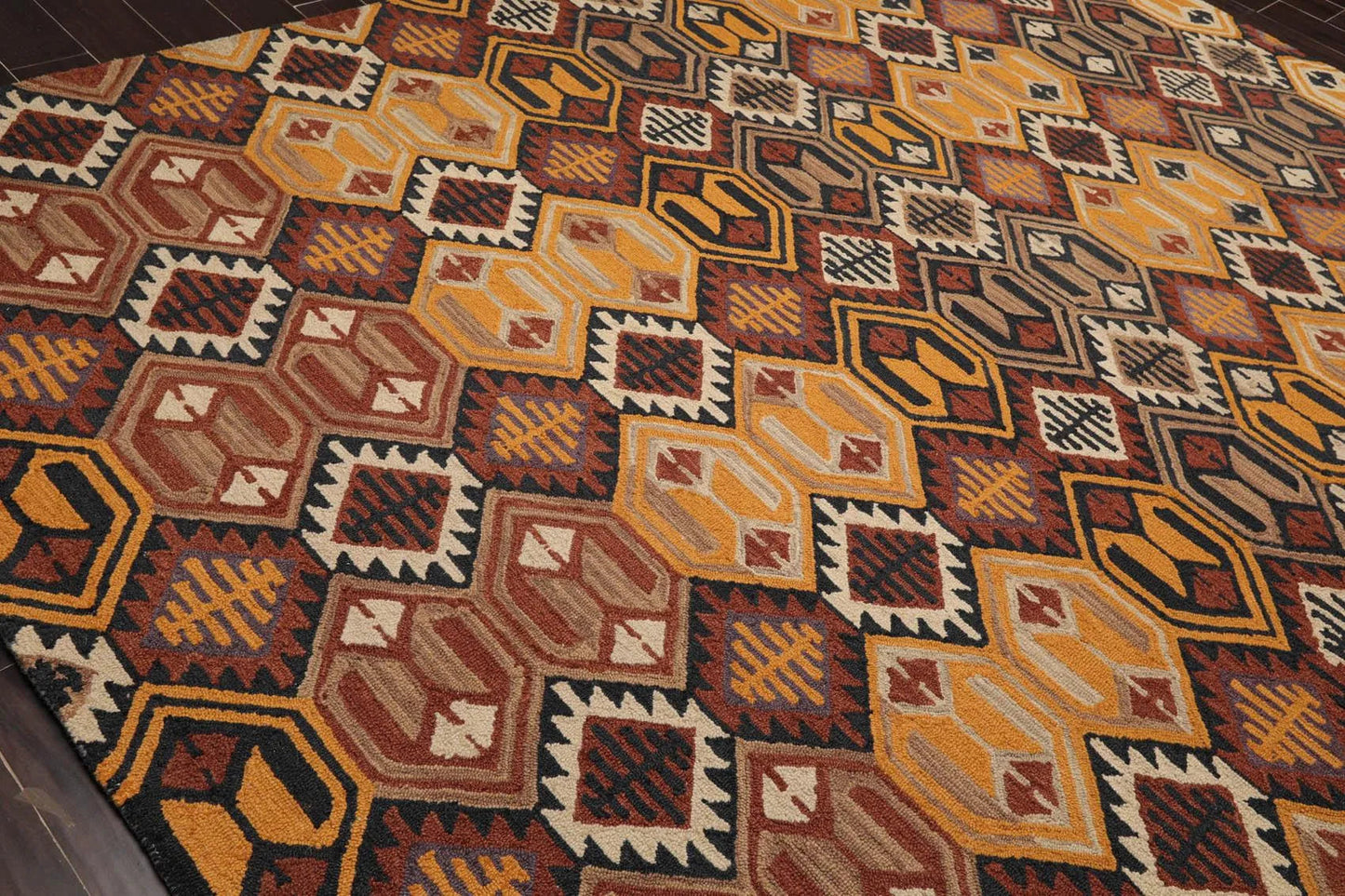 Handmade Multi Size 100% Wool Traditional Oriental Area Rug Gold-4