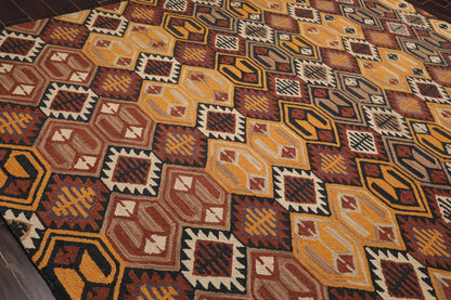 Handmade Multi Size 100% Wool Traditional Oriental Area Rug Gold-4