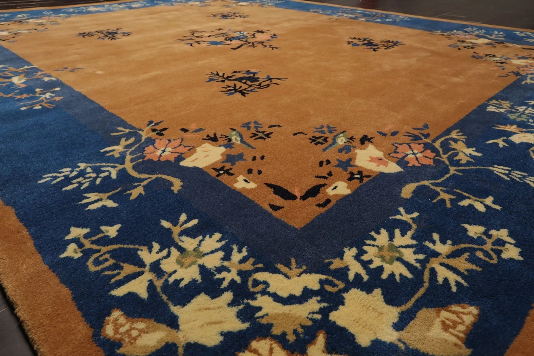 LoomBloom Multi Sizes Camel Hand Tufted  Chinese Art Deco New Zealand Wool Oriental Area Rug-3