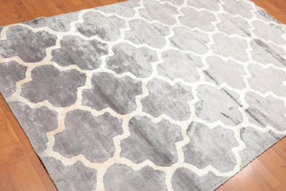 5' x 8' Handmade Bamboo Silk Traditional Oriental Area Rug Contemporary Gray-1