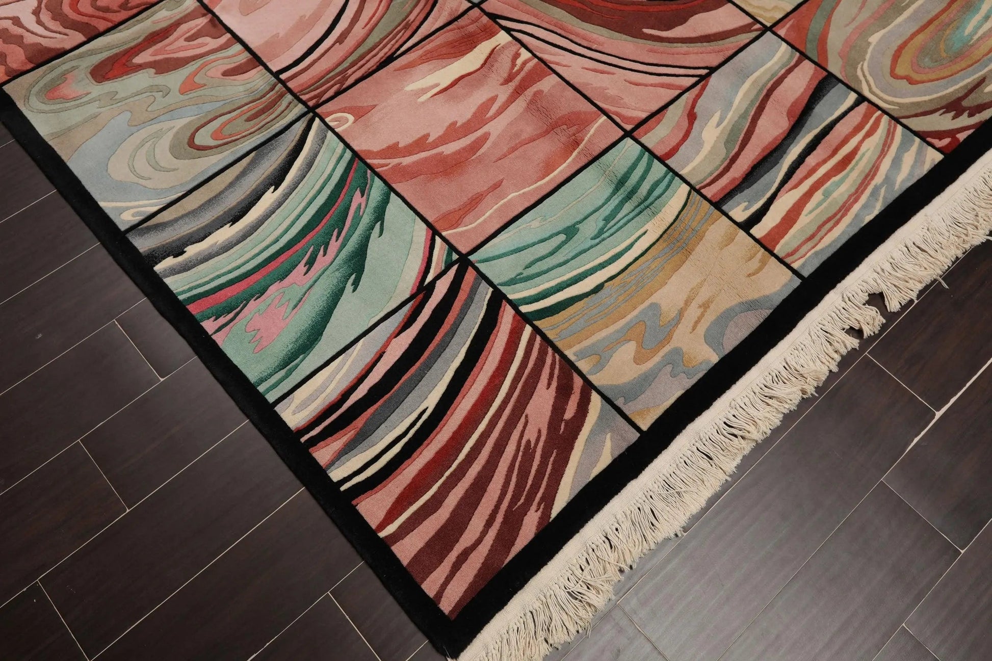 6' x 9' Hand Knotted Wool Superfine Designer Tibetan Oriental Area Rug Black-4