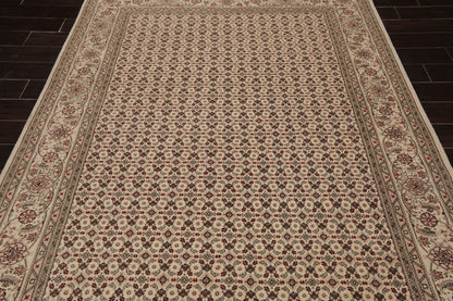 5'10" x 8'9" Hand Knotted Wool & Silk Traditional Oriental Area Rug Cream, Gray-4