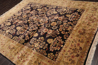 Hand Knotted Wool Sarouk 250KPSI Oriental Area Rug Dark Chocolate 7'11" x 9'10"-2