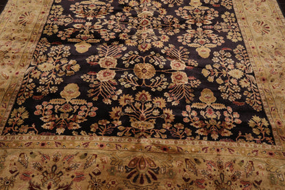 Hand Knotted Wool Sarouk 250KPSI Oriental Area Rug Dark Chocolate 7'11" x 9'10"-4